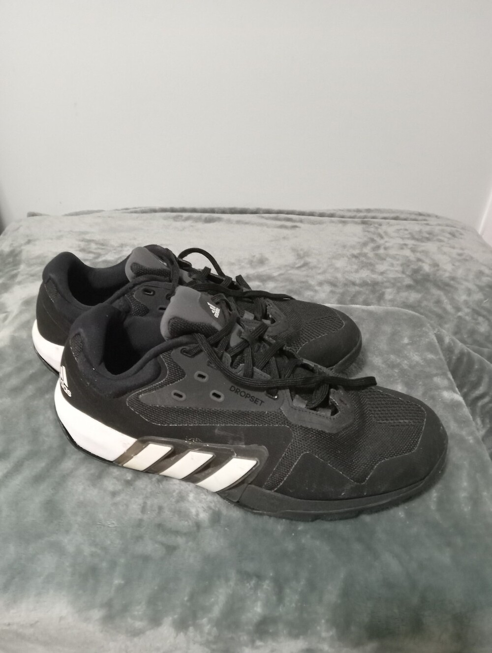 adidas Black Sneakers with White Stripes Mens Size 13
